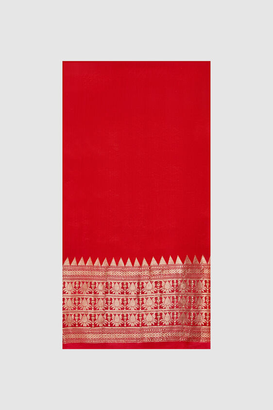 Aganaya Benarasi Saree - Red, , image 3